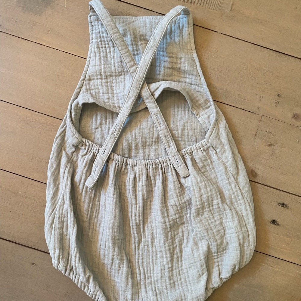 Rylee + Cru Criss Cross Romper || Seafoam - 18-24M